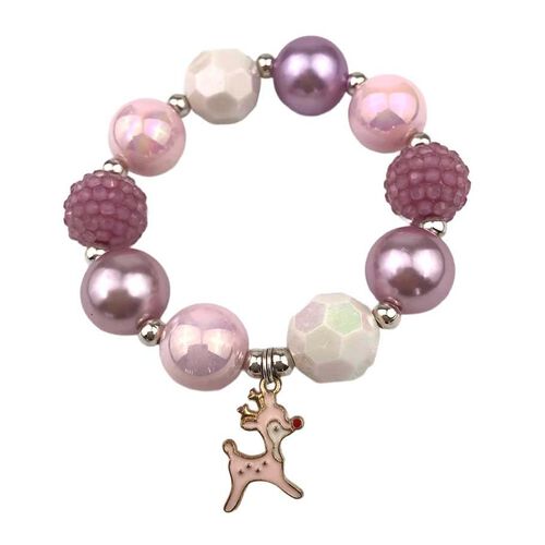 Bubblegum Bella Kringle Reindeer Charm Bracelet
